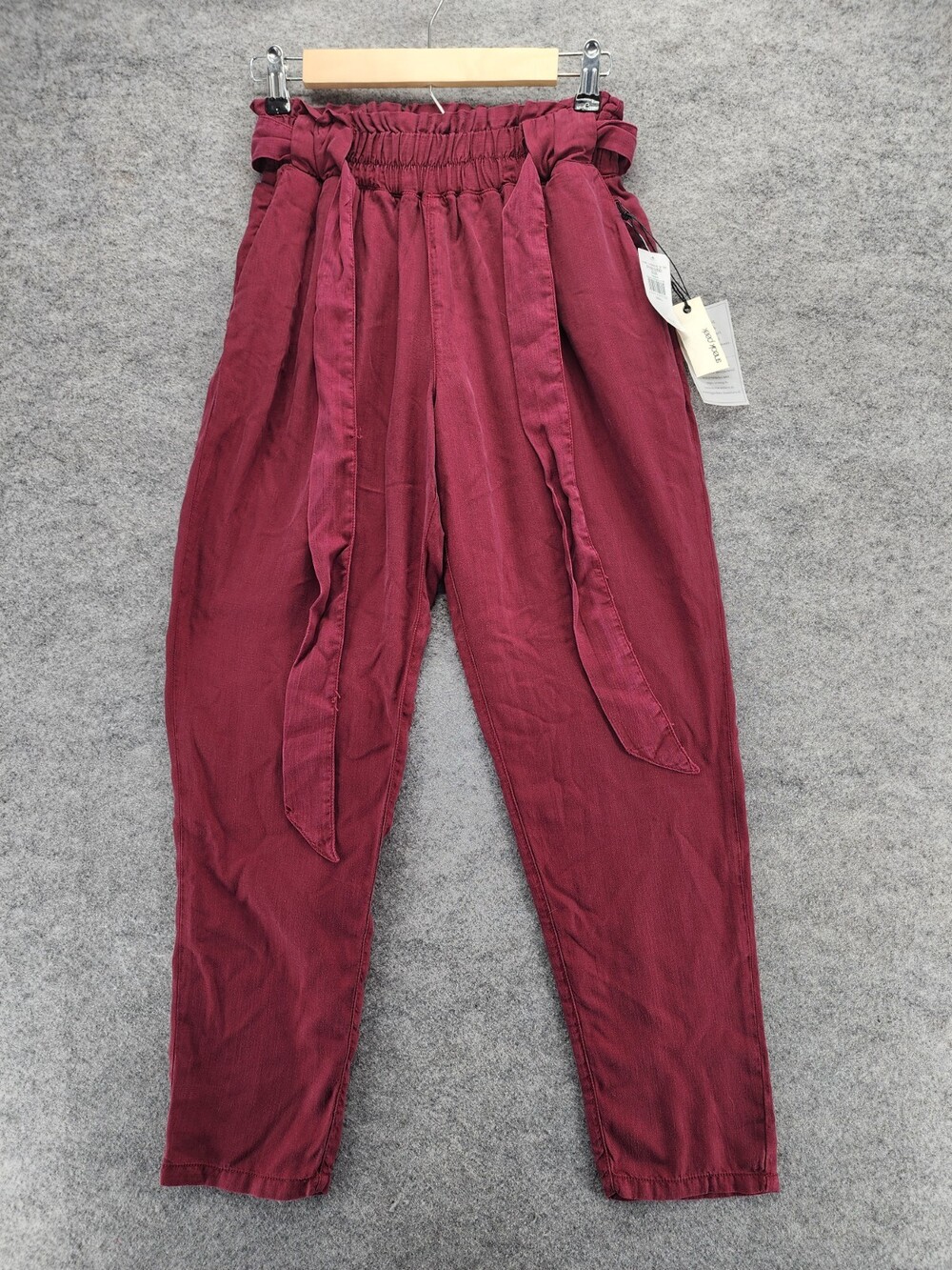 Sneak Peek Pants Womens Small Tencel Smocked Waist Red